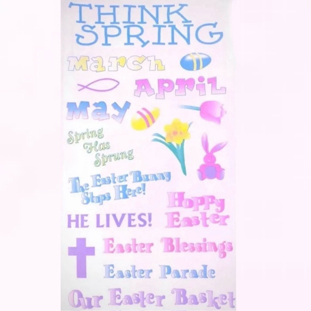 💞 New Colorful Think Spring & Easter Scrapbook Arts & Craft Sticker Sheet